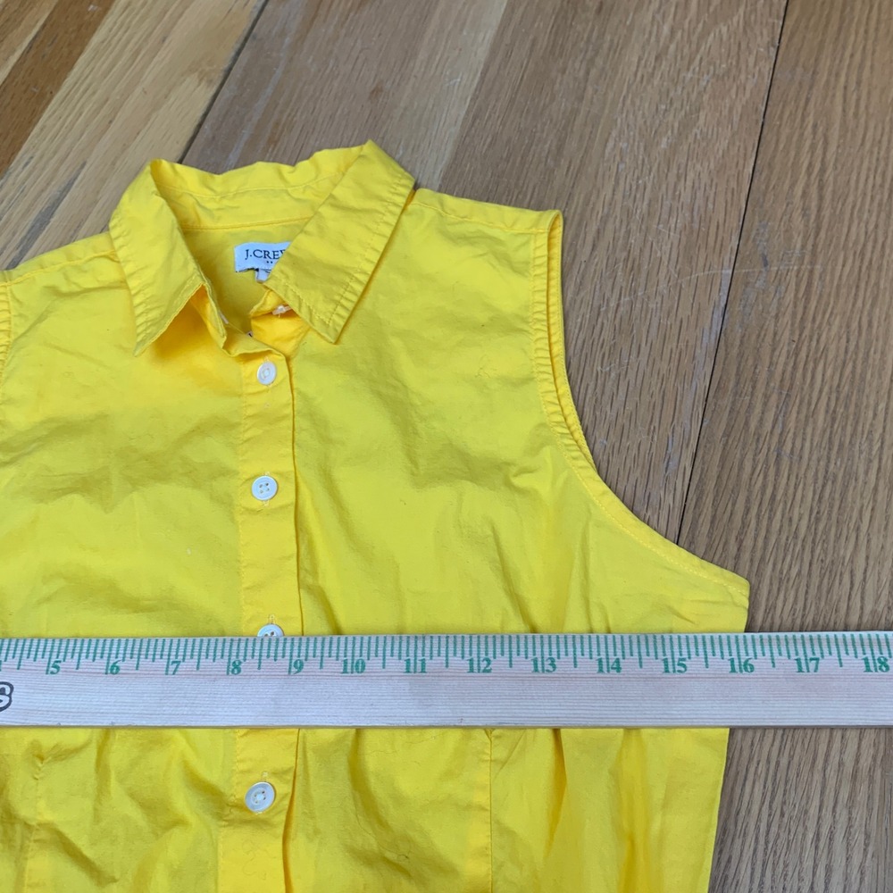 J.Crew Yellow Sleeveless Button Down Belted Shirt Dress AO046 Womens Size 2 NEW - Picture 3 of 7